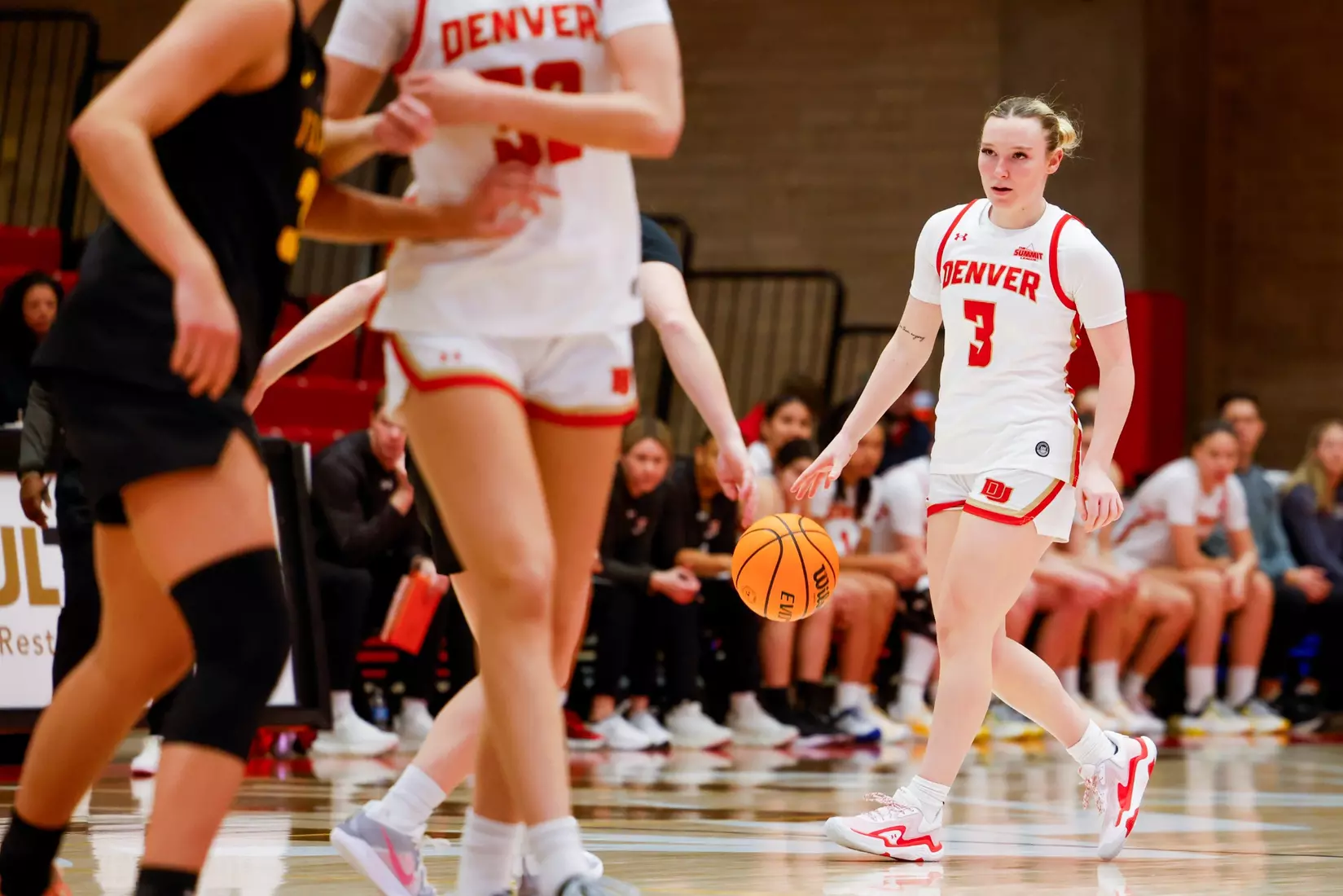 06 DEC 2025: The University of Denver women’s basketball team takes on Idaho at Hamilton Gymnasium in Denver, CO. ©Michael Ciaglo/Clarkson Creative Photography