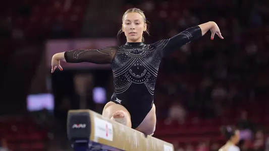 26 JAN 2025: The University of Denver women's gymnastics team takes on West Virginia at Magness Arena in Denver, CO. (C. Morgan Engel/Clarkson Creative Photography)