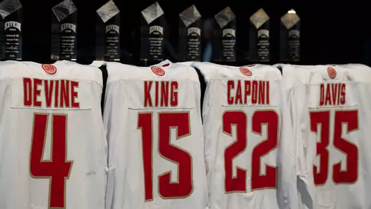 Hockey Awards Banquet 2025 Senior jerseys trophies