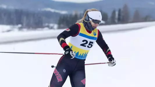 The second day of the.UAF RMISA Invitational Nordic Ski Races, a 10-kilometer skate technique interval start event, on the Usibelli Ski Trails on the UAF Campus Monday, February 17, 2025.