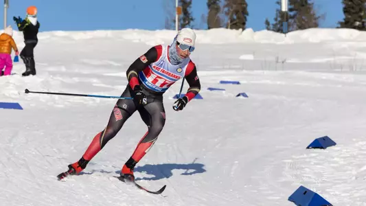 The first day of the.UAF RMISA Invitational Nordic Ski Races, a 1.25-kilometer classic technique sprint event, on the Usibelli Ski Trails on the UAF Campus Sunday afternoon, February 16, 2025.