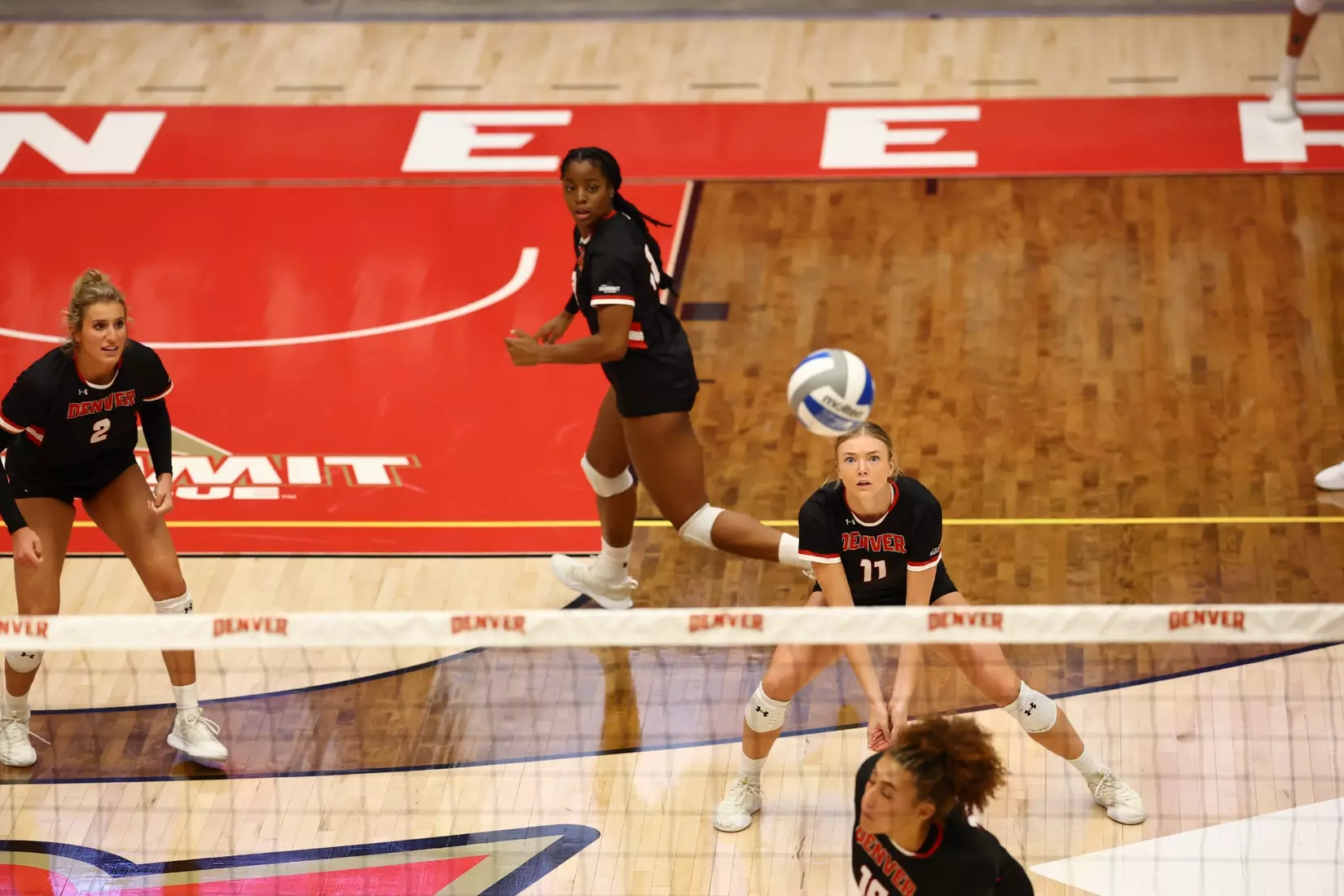 28 AUG 2025: The University of Denver takes on the University of Memphis at Hamilton Gymnasium in Denver, CO. Justin Tafoya/Clarkson Creative Photography