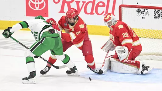 An NCAA men's college hockey game between the Denver Pioneers and the University of North Dakota Fighting Hawks at Ralph Engelstad Arena in Grand Forks on Friday, January 16, 2026. Photo by Russell Hons