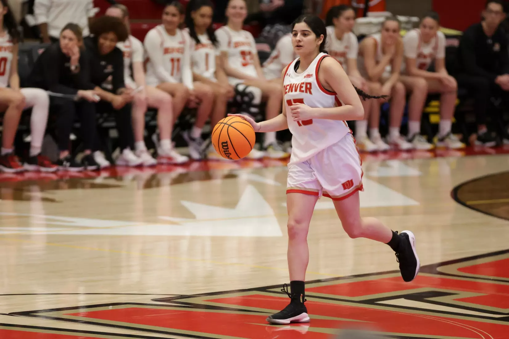 21 JAN. 2025: The University of Denver Women’s Basketball team takes on Kansas City at Hamilton Gymnasium in Denver, CO. (Chris Swann/Clarkson Creative Photography)
