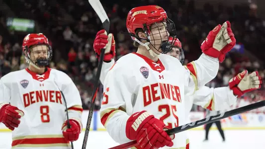23 JAN 2026: The University of Denver men’s ice hockey team takes on St. Cloud State at Magness Arena in Denver, CO. (Tanner Pearson/Clarkson Creative Photography)