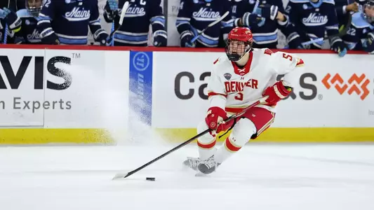 02 JAN 2026: The University of Denver men’s hockey team takes on Maine at Magness Arena in Denver, CO. ©Justin Tafoya/Clarkson Creative Photography