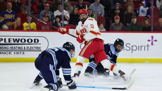 02 JAN 2026: The University of Denver men’s hockey team takes on Maine at Magness Arena in Denver, CO. ©Justin Tafoya/Clarkson Creative Photography
