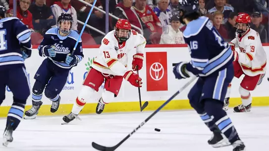 02 JAN 2026: The University of Denver men’s hockey team takes on Maine at Magness Arena in Denver, CO. ©Justin Tafoya/Clarkson Creative Photography