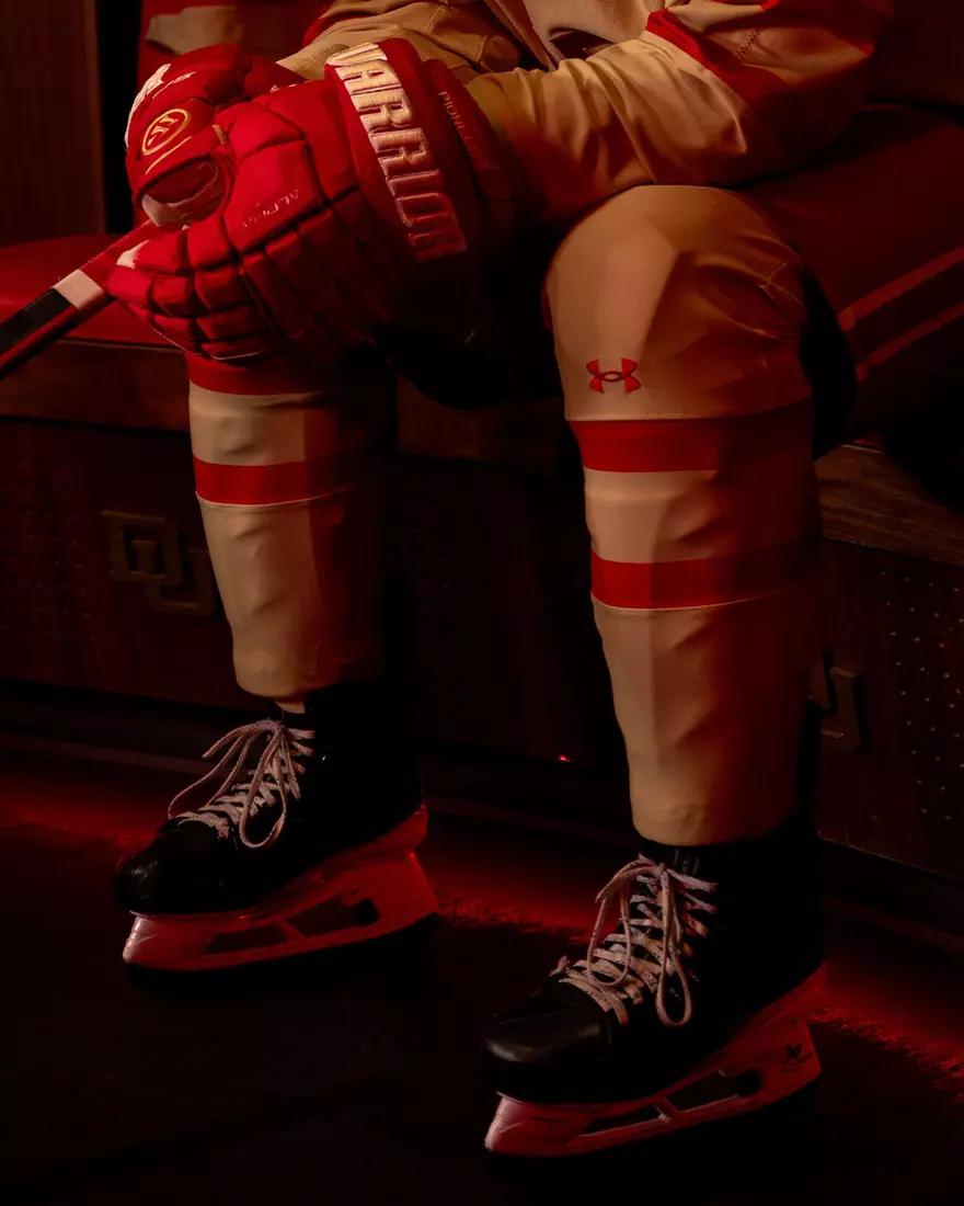 The Denver Pioneers hockey team reveals a new 'Golden Age' jersey to be worn on Friday, October 16, 2026 for the faceoff against the No. 2 Michigan and the 11th National Championship Banner.