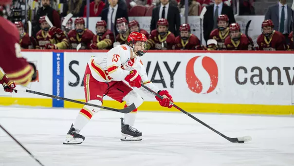 Clarke Caswell during Denver hockey's game vs. Boston College on October 24, 2026 at Magness Arena.