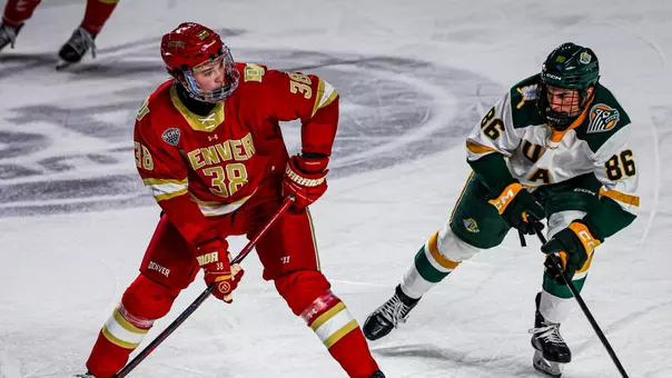 Blake Fiddler during DU hockey's game at Alaska Anchorage on October 2, 2026
