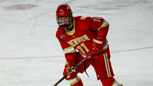 Daxon Rudolph during DU hockey's game at Alaska Anchorage on October 2, 2026.