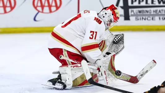 DENVER, COLORADO - FEB 07: The Denver Pioneers men’s ice hockey team takes on Colorado College at Magness Arena in Denver, Colorado. (Photo by Tyler Schank/Clarkson Creative Photography)