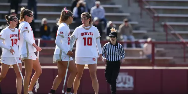19 FEB 2026: The University of Denver women’s lacrosse team takes on Towson at the University of Denver Soccer Stadium in Denver, CO. Justin Tafoya/Clarkson Creative Photography