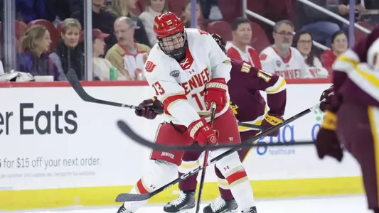 30 JANUARY 2026: The University of Denver Men’s Ice Hockey team takes on Minnesota Duluth at Magness Arena in Denver, CO. (Chris Swann/Clarkson Creative Photography)