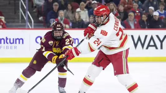 30 JANUARY 2026: The University of Denver Men’s Ice Hockey team takes on Minnesota Duluth at Magness Arena in Denver, CO. (Chris Swann/Clarkson Creative Photography)