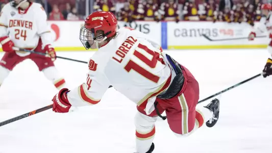 30 JANUARY 2026: The University of Denver Men’s Ice Hockey team takes on Minnesota Duluth at Magness Arena in Denver, CO. (Chris Swann/Clarkson Creative Photography)