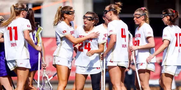 01 MAR 2026: The Denver Pioneers Women’s Lacrosse team takes on High Point University at Peter Barton Lacrosse Stadium on the University of Denver campus in Denver, CO. (Michael Ciaglo/Clarkson Creative Photography)