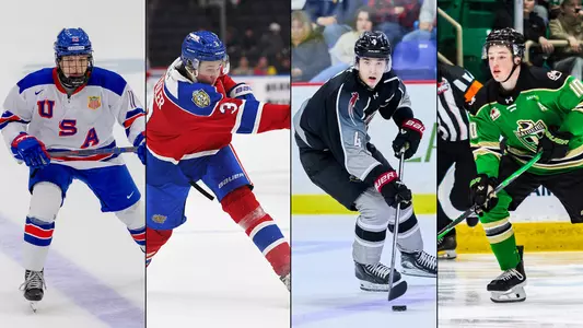DU hockey players that are taking part in the 2026 World Junior Summer Showcase in Windsor, Ontario: Mikey Berchild, Blake Fiddler, Ryan Lin, Daxon Rudolph