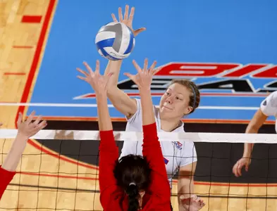 Rachel Aumann led the Blue Demons with a .444 attack percentage.