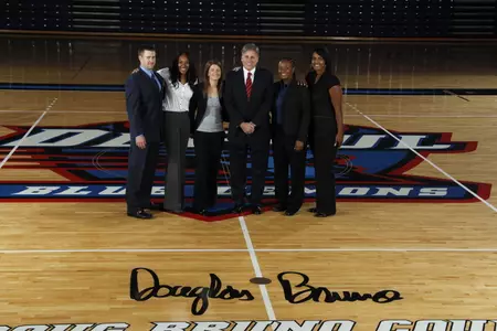 Coach Bruno with his 2010-11 Coaching Staff -- Bart Brooks, Ciara Johnson, Nicci Hays-Fort, Candis Blankson and Khara Smith