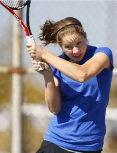 Christiana Raymond helped DePaul to three wins on Friday at the Wildcat Invitational.