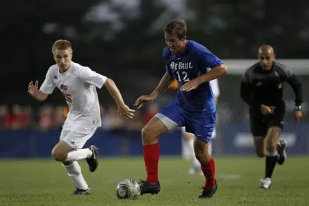 Alex Mangan finishes his career among DePaul's all-time leaders in goals and points.