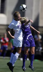 Michelle Scandora just missed scoring on a header in the second overtime of Sunday's 2-1 loss at Northwestern.
