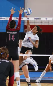 Kate Letcher led the Blue Demons with 15 kills.