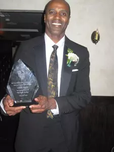 Sammie Wayne receiving award at 2010 NAACP Theatre Awards in Los Angeles