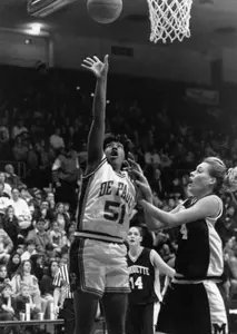 Hall of Fame inductee Latasha Byears is DePaul's all-time leader in career scoring and rebounding average.