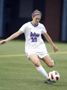 Beth Perry and DePaul's defense held Georgetown scoreless in the first half of Sunday's 2-0 loss at Wish Field.