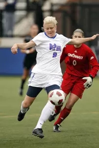Rachel Pitman scored her first collegiate goal in the 90th minute of DePaul's 5-1 loss Friday night at Notre Dame.