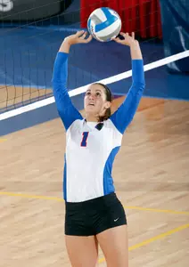 Freshman Katie Gamsky notched 30 assists and a career-best seven kills in the match.