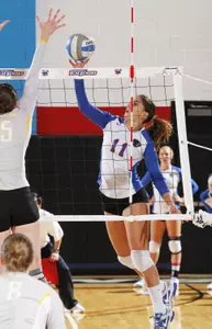 Freshman Amy Lanski has swatted down 179 kills so far this season.