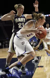 Katherine Harry led DePaul with eight rebounds against Illinois Wesleyan