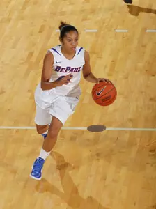 Chanise Jenkins scored 15 points and had three assists in DePaul's 112-47 win over Saint Xavier on Saturday.