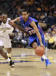 Brandon Young led DePaul with 14 at West Virginia Saturday in Morgantown.