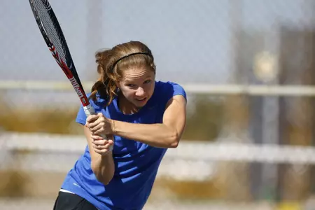 Freshman Christiana Raymond boasts a 17-10 singles mark this seaon.