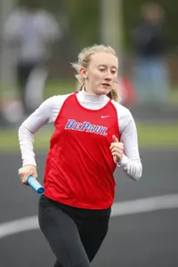 Stephanie Hughes was the first to represent the Blue Demons at the Meyo Ivitational.