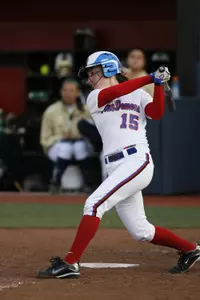 Katelyn Braget had one of DePaul's four hits in Wednesday's 13-2 loss to Louisville at Cacciatore Stadium.