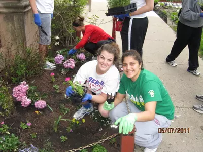 DePaul student-athletes participated in a variety of project at Vincentian Service Day.