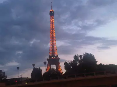 The Eiffel Tower was the first stop for the Blue Demons upon arriving in Paris.