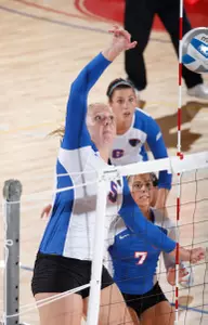 Senior Molly Creek hit .455 on the day with 12 kills.