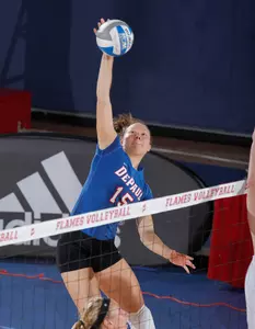 Junior Rachel Aumann is second on the Blue Demons in kills with 92.
