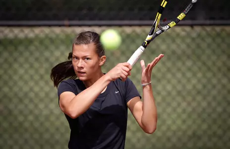 Rebeca Mitrea (7-0) is one of three Blue Demons with perfect records this fall.