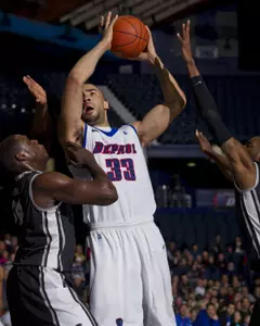 Former DePaul center Krys Faber is averaging 15.5 points and 14.5 rebounds a game playing professionally in Uruguay.