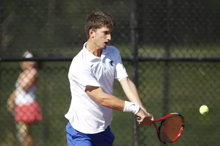 Filip Dzanko ran his winning streak to 11 with his singles victory against the Gophers