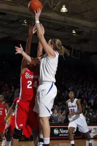 Katherine Harry tied a career-high with 20 points in DePaul's 79-73 win over Villanova on Wednesday.