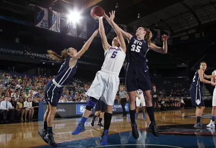 Anna Martin scored 17 points in DePaul's 59-55 win over BYU in the first round of the NCAA Tournament at the Allstate Arena.